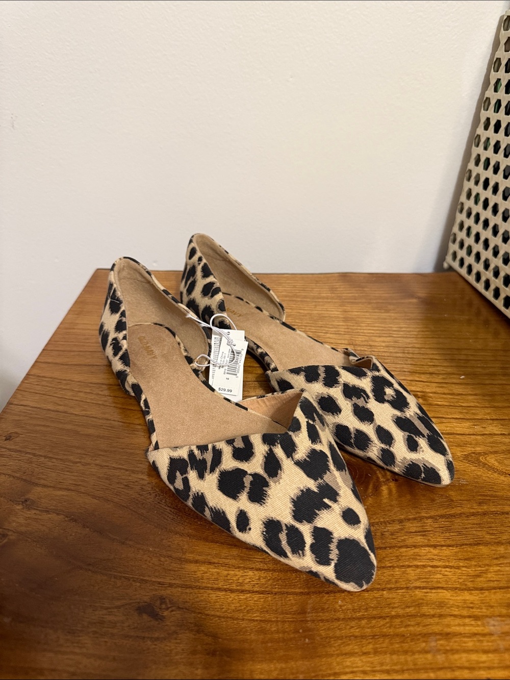 Old Navy Leopard Print Pointed D'Orsay Flats - Tan & Black